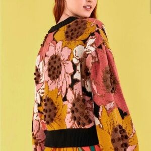 Farm Rio Sunflower Sweater Size Large